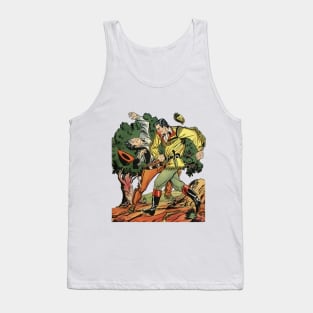 Hombres Peleando en el Campo Vintage Comic Tank Top